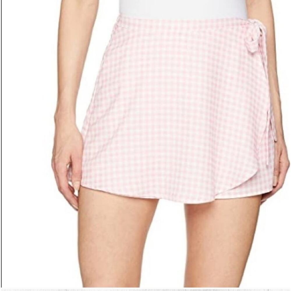 Show Me Your Mumu Skort Pink Gingham Preppy Great Wrap Short S Boho Retro Pinup